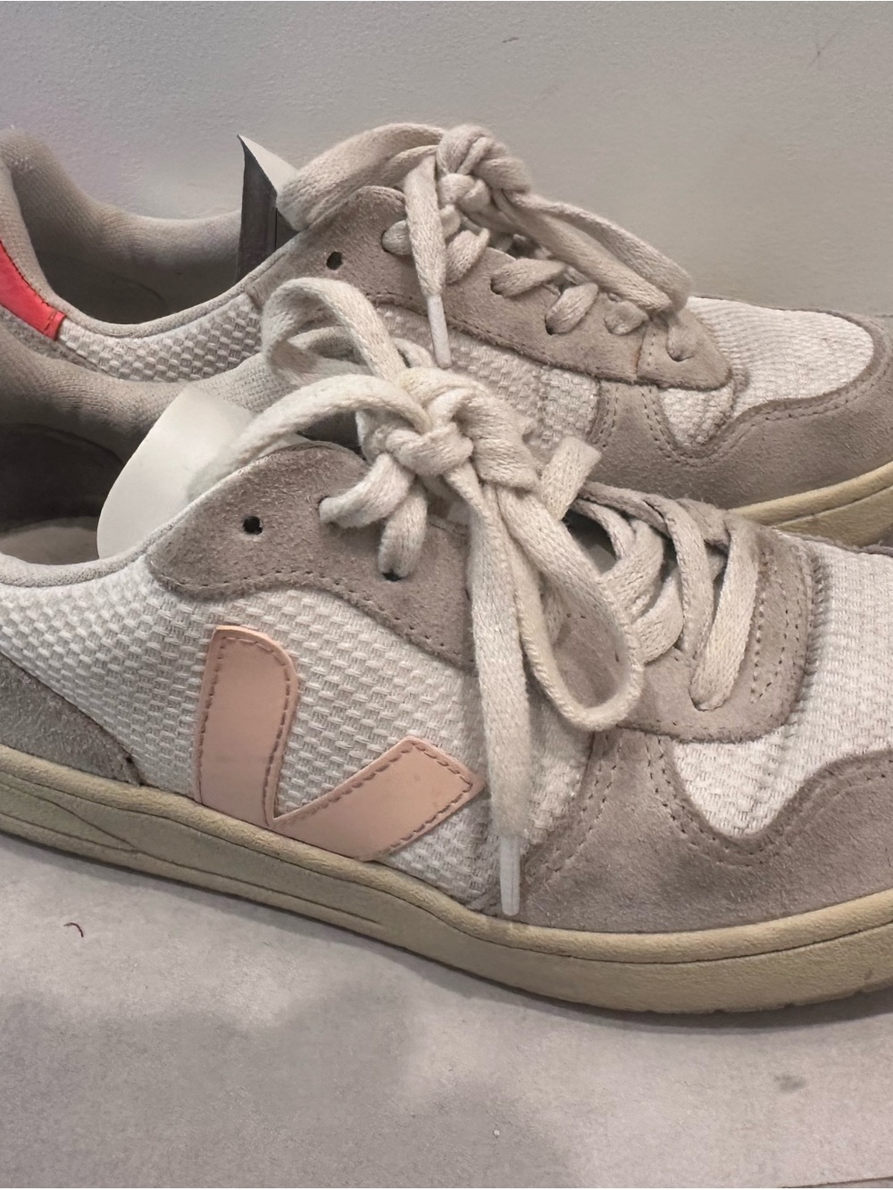 Veja Beige and Pink Women's Sneakers
